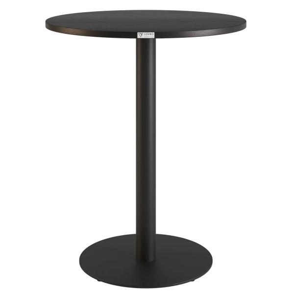Круглый обеденный стол Lovko Soul light Черный металл/черный ДСП текстура D-60 см-0