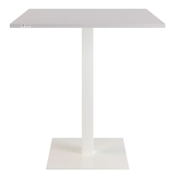 Стол обеденный Lovko Tetra light Белый металл/белый ДСП текстура 70х70 см-1