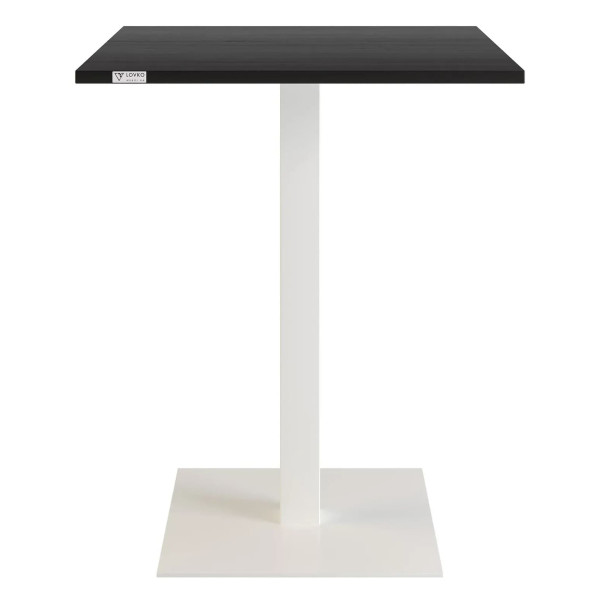 Стол обеденный Lovko Tetra light Белый металл/черный ДСП текстура 60х60 см-1