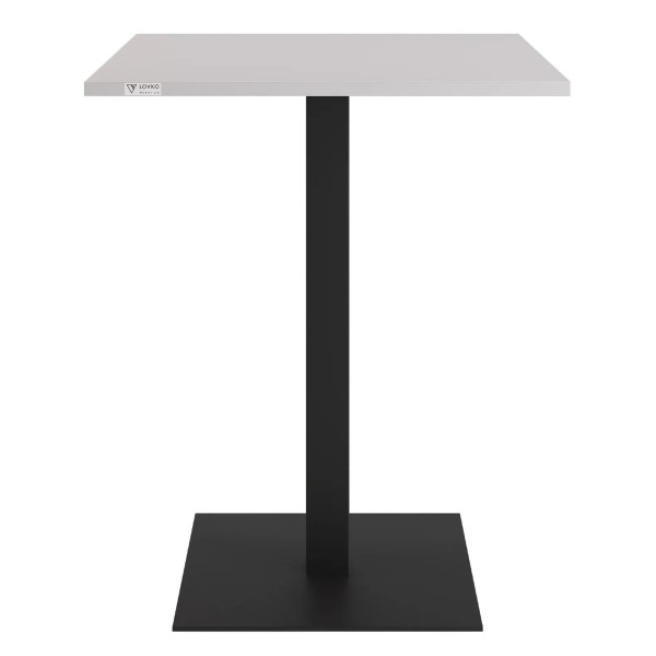 Стол обеденный Lovko Tetra light Черный металл/белый ДСП текстура 60х60 см-1