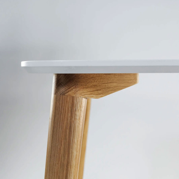 Стол обеденный Lovko Dan Белый/натуральный дуб 80х80 см-5