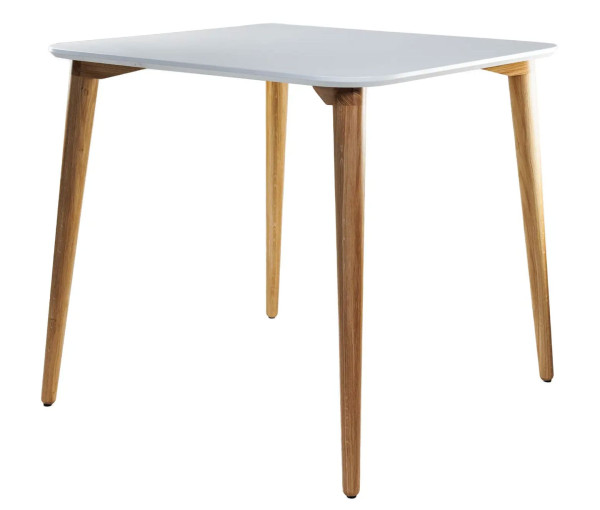 Стол обеденный Lovko Dan Белый/натуральный дуб 80х80 см-0