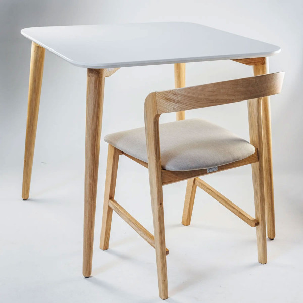 Стол обеденный Lovko Dan Белый/натуральный дуб 80х80 см-2