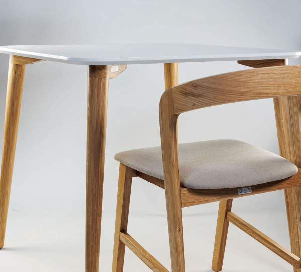 Стол обеденный Lovko Dan Белый/натуральный дуб 80х80 см-3