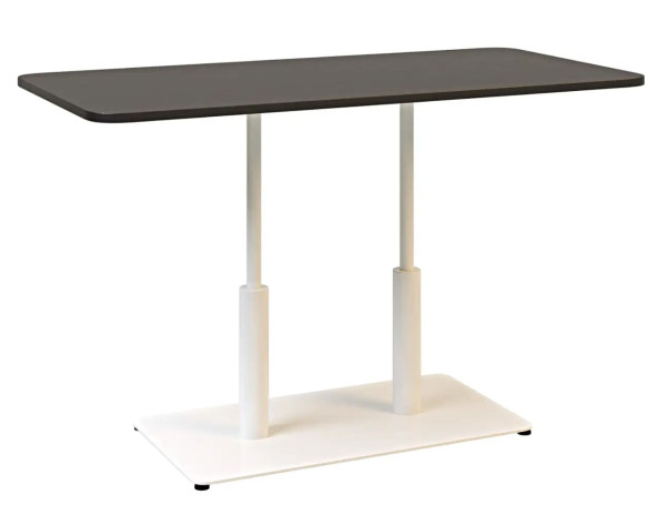 Стіл Lovko Ibiza Soft Double light Білий метал/чорний ДСП текстура 120x70 см-1