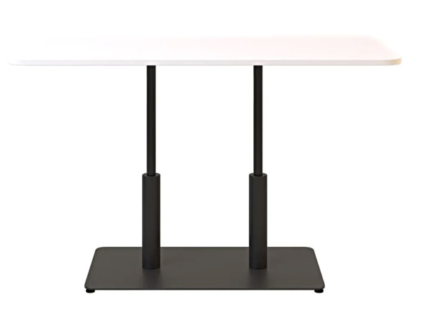 Стіл Lovko Ibiza Soft Double light Чорний метал/білий ДСП текстура 120x70 см-0