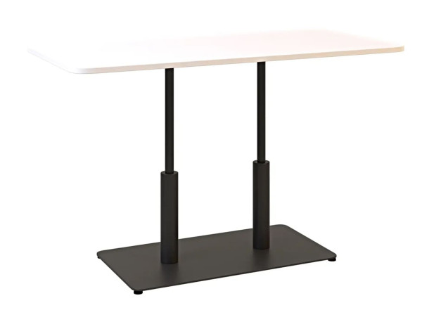 Стіл Lovko Ibiza Soft Double light Чорний метал/білий ДСП текстура 120x70 см-1