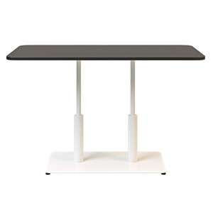 Стіл Lovko Ibiza Soft Double light Білий метал/чорний ДСП текстура 120x70 см