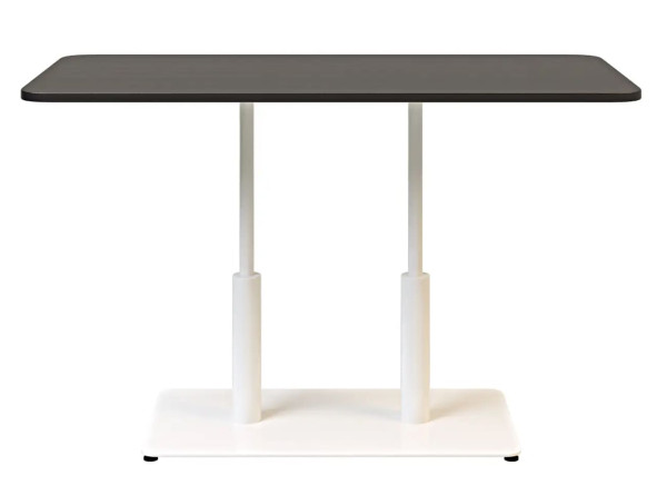 Стіл Lovko Ibiza Soft Double light Білий метал/чорний ДСП текстура 120x70 см-0