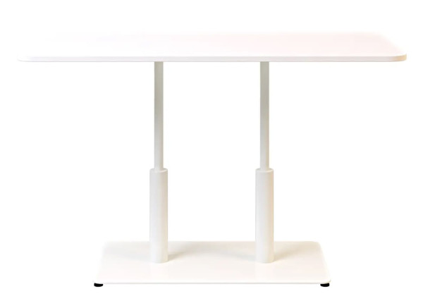 Стіл Lovko Ibiza Soft Double light Білий метал/білий ДСП текстура 120x70 см-0