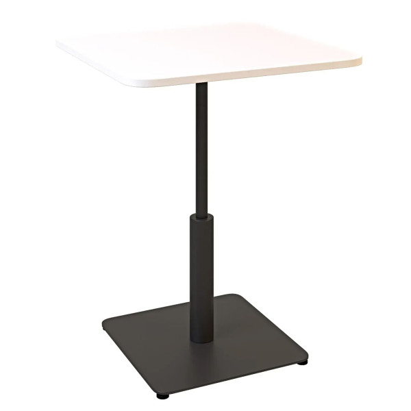 Стол Lovko Ibiza Soft light Черный металл/белый ДСП текстура 60x60 см-1