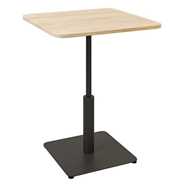 Стол Lovko Ibiza Soft light Черный металл/дуб ДСП текстура 60x60 см-1