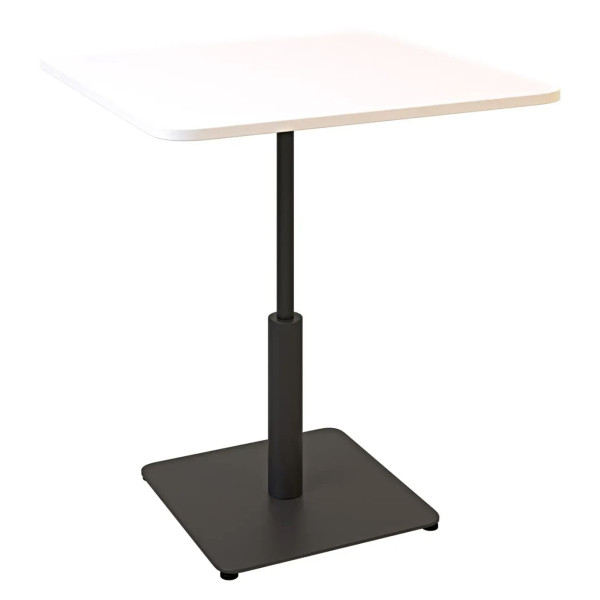 Стол Lovko Ibiza Soft light Черный металл/белый ДСП текстура 70x70 см-0