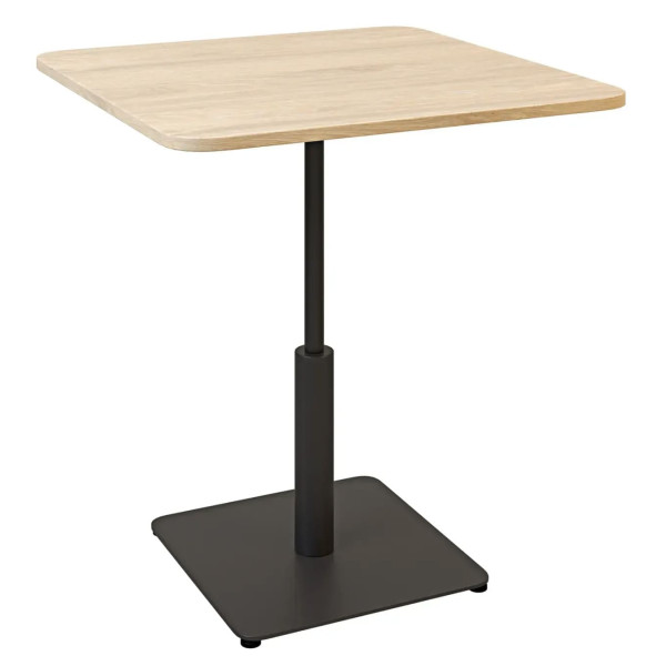 Стол Lovko Ibiza Soft light Черный металл/дуб ДСП текстура 70x70 см-0