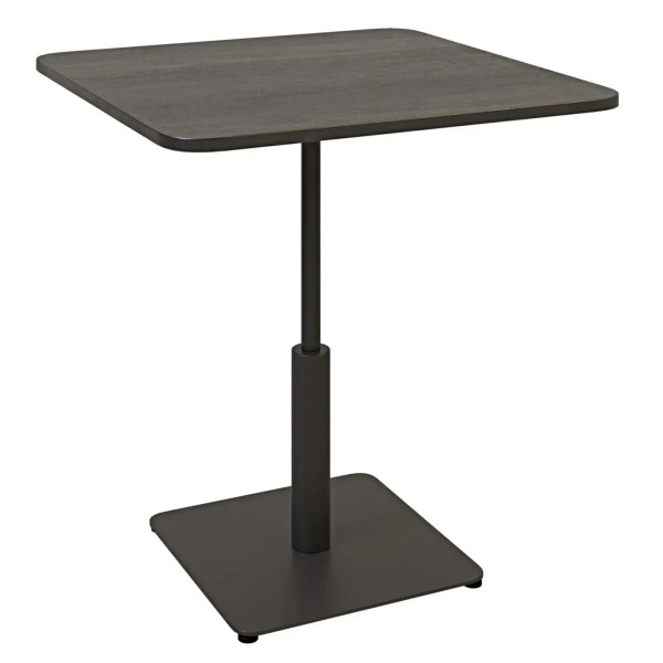 Стол Lovko Ibiza Soft light Черный металл/черный ДСП текстура 70x70 см-0