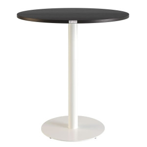 Стол Lovko Soul light Белый металл/черный ДСП текстура d-70 см