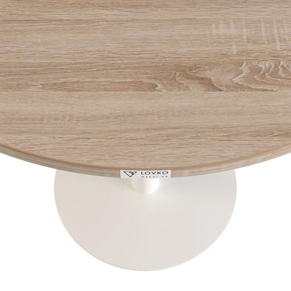 Стіл Lovko Soul light Білий метал/дуб ДСП текстура d-70 см-1