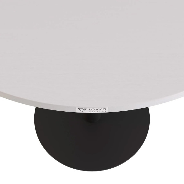 Стол Lovko Soul light Черный металл/белый ДСП текстура d-70 см-1