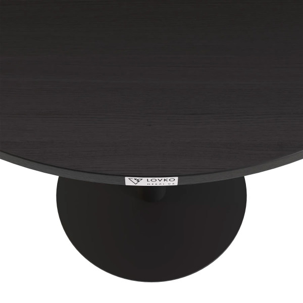 Стіл Lovko Soul light Чорний метал/чорний ДСП текстура d-70 см-1