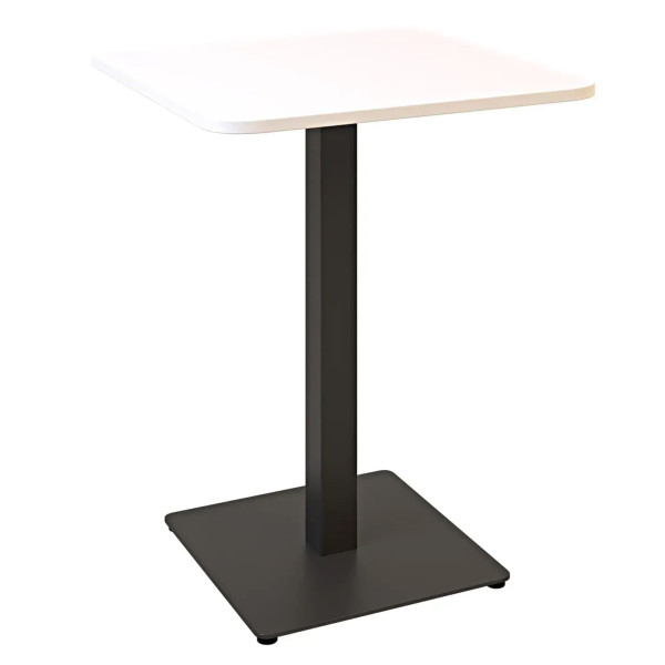 Стол Lovko Tetra light soft Черный металл/белый ДСП текстура 60x60 см-0