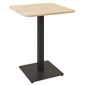 Стіл Lovko Tetra light soft Чорний метал/дуб ДСП текстура 60x60 см