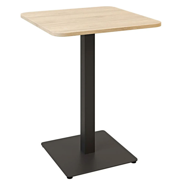 Стіл Lovko Tetra light soft Чорний метал/дуб ДСП текстура 60x60 см-0