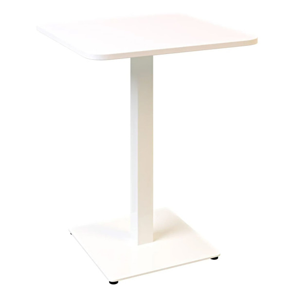 Стол Lovko Tetra light soft Белый металл/белый ДСП текстура 60x60 см-0