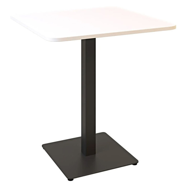 Стол Lovko Tetra light soft Черный металл/белый ДСП текстура 70x70 см-1