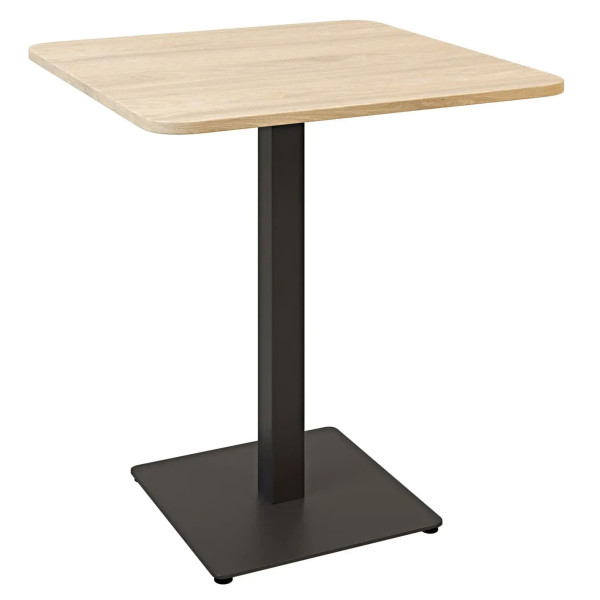 Стол Lovko Tetra light soft Черный металл/дуб ДСП текстура 70x70 см-1