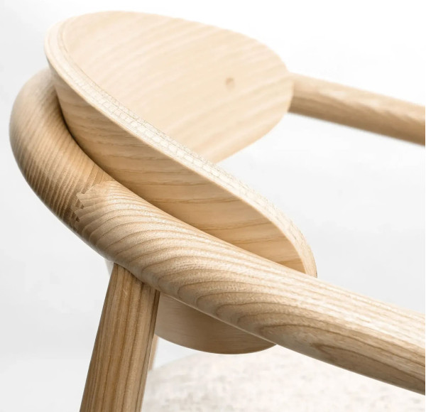 Полубарный стул Lovko Mamont semi-soft Натуральный ясень/Magenta 13-8