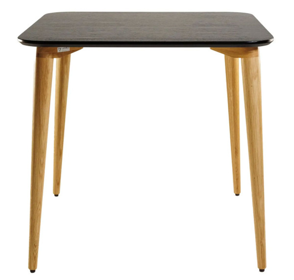 Стол обеденный Lovko Dan Черный/натуральный дуб 80х80 см-1