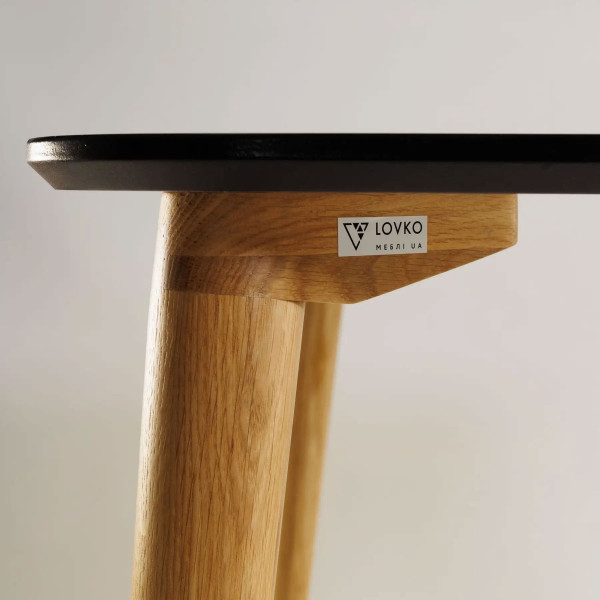 Стол обеденный Lovko Dan Черный/натуральный дуб 80х80 см-3