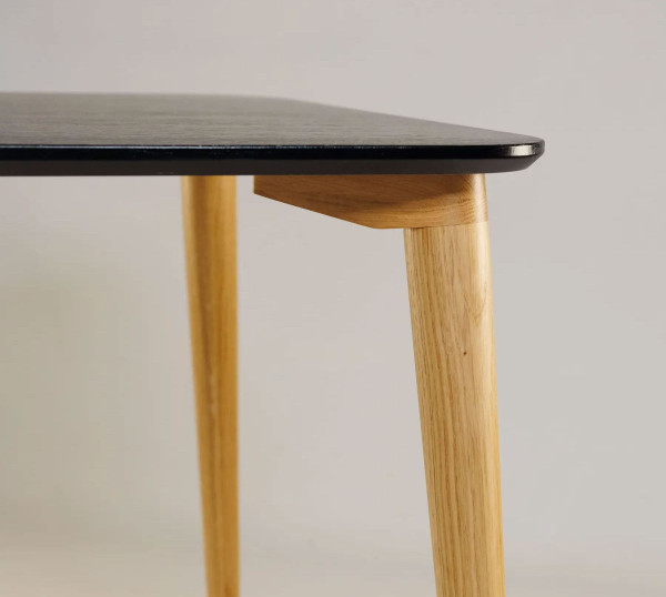 Стол обеденный Lovko Dan Черный/натуральный дуб 80х80 см-4