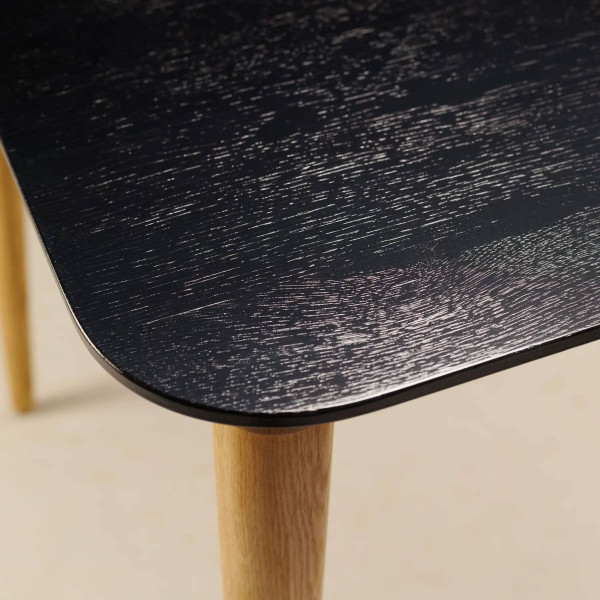 Стол обеденный Lovko Dan Черный/натуральный дуб 80х80 см-7