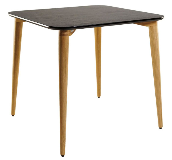 Стол обеденный Lovko Dan Черный/натуральный дуб 80х80 см-0