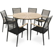 Комплект садовой мебели Di Volio Acona 6+1 Черный/бежевый