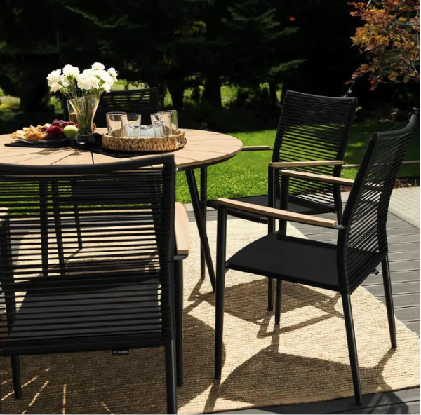 Комплект садових меблів Di Volio Acona 6+1 Чорний/бежевий-4
