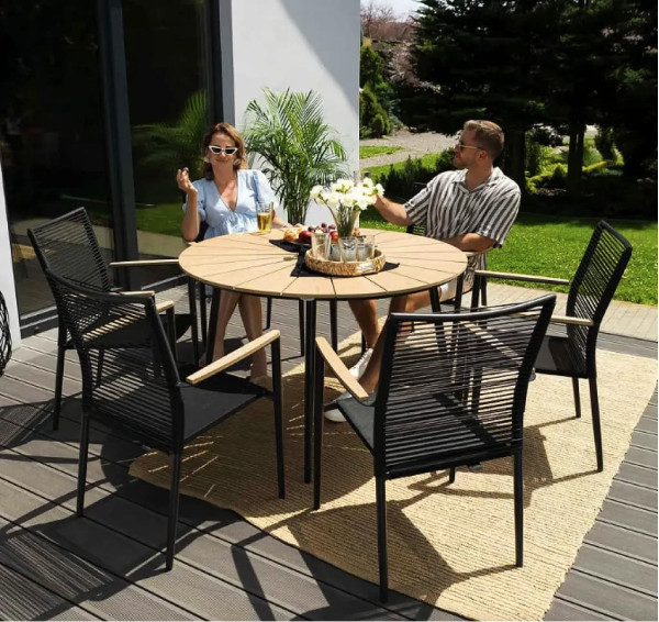 Комплект садових меблів Di Volio Acona 6+1 Чорний/бежевий-3