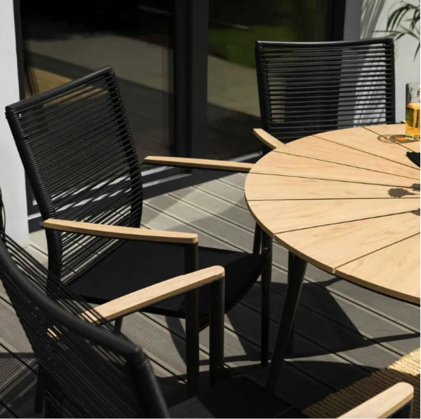 Комплект садових меблів Di Volio Acona 6+1 Чорний/бежевий-5