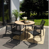 Комплект садових меблів Di Volio Acona 6+1 Чорний/бежевий