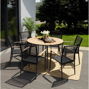 Комплект садовой мебели Di Volio Acona 6+1 Черный/бежевый