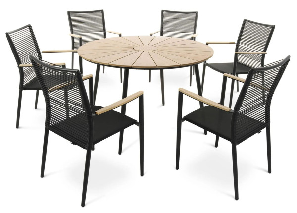 Комплект садовой мебели Di Volio Acona 6+1 Черный/бежевый-7