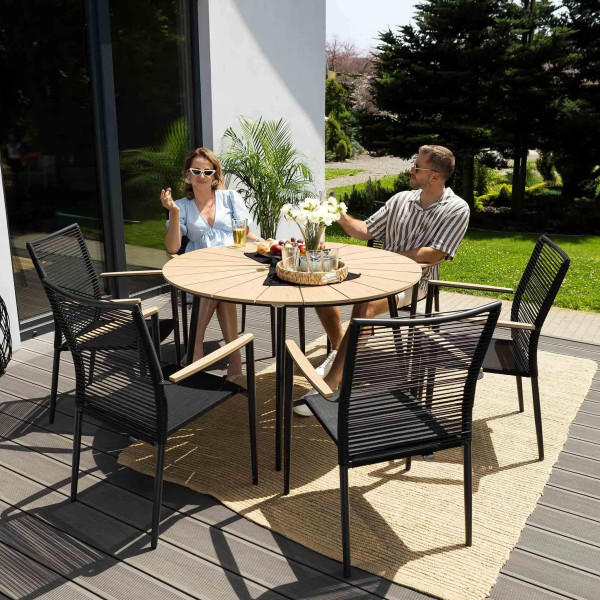 Комплект садовой мебели Di Volio Acona 6+1 Черный/бежевый-1