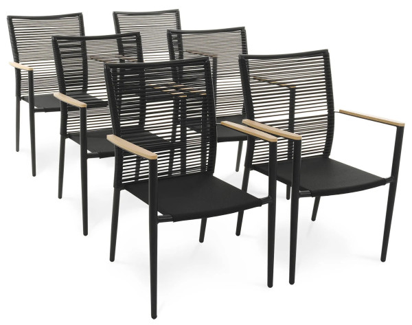 Комплект садовой мебели Di Volio Acona 6+1 Черный/бежевый-10