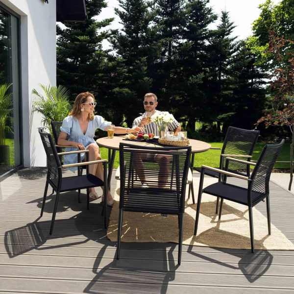 Комплект садовой мебели Di Volio Acona 6+1 Черный/бежевый-3