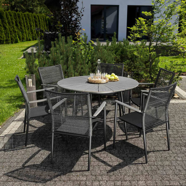 Комплект садовой мебели Di Volio Acona 6+1 Черный/серый-0