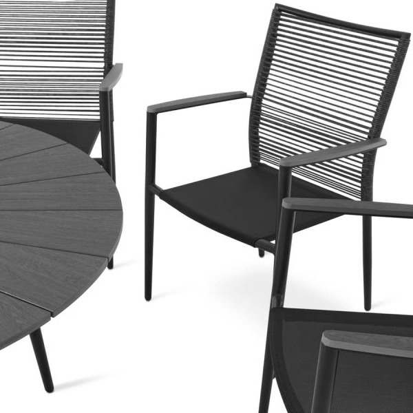 Комплект садовой мебели Di Volio Acona 6+1 Черный/серый-8