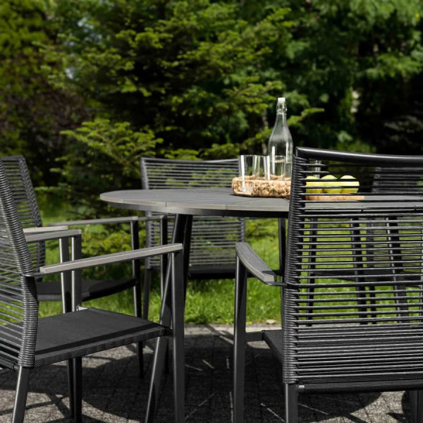 Комплект садовой мебели Di Volio Acona 6+1 Черный/серый-4