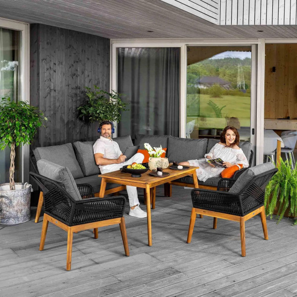 Комплект садових меблів Di Volio Albenga Чорний-3