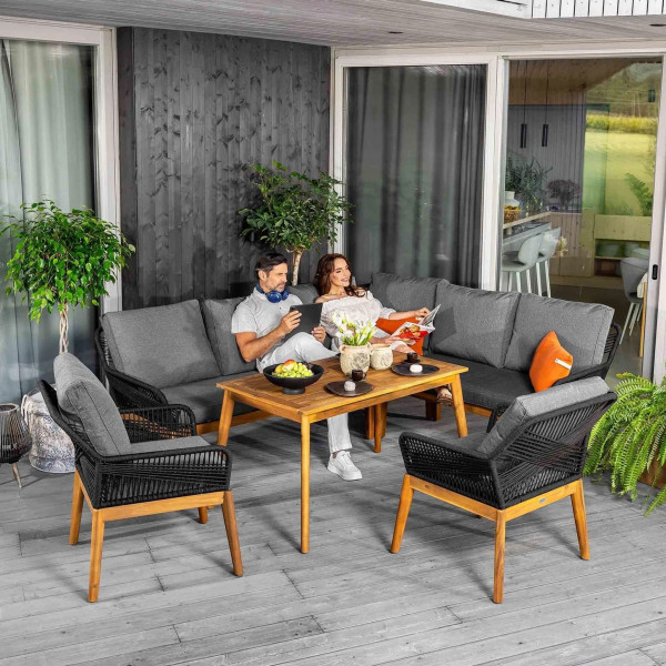 Комплект садових меблів Di Volio Albenga Чорний-4